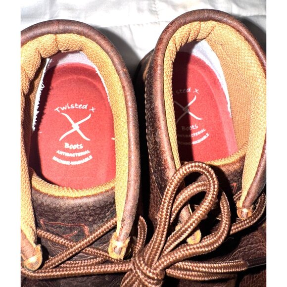 Twisted X Leather Lace-Up Moccasin Boots Size 8M Brown Casual Shoes Comfortable - Picture 2 of 5